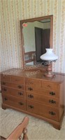 Dresser with Vanity and Lamp