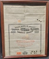 1869 Michigan Central Railroad Stock Certificate
