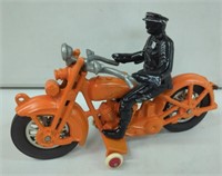 Hubley Cast Iron Police Motorcycle 9" Restored