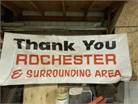 Thank You Rochester vinyl banner, 4' x 10'