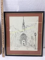 Original Drawing of Town Building