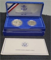 1986-S Proof Liberty Silver Dollar & Half Dollar