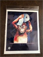 Monkey photo print as pictured mounted