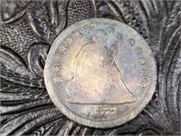 1877 Silver Seated Liberty Quarter Coin