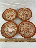 Orange flower pattern small bowls from