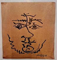 Pablo Picasso Drawing on cardboard