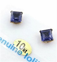 10kt Yellow Gold 5mm Lolite Earrings