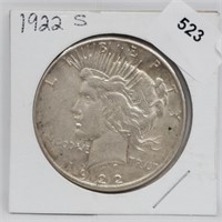 1922-S 90% Silver Peace $1 Dollar