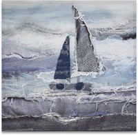 Nautical Sailboat Blue Demin Canvas Art