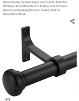 NEW 48" - 86" Curtain Rod, Matte Black 

*some