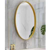 New Oval Gold Bathroom Mirror, Gold Framed