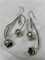 Sterling Silver Artisan-Made Flower Bud Earrings