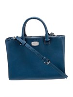 Michael Kors Coated Blue Canvas Handle Bag
