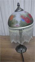 Vintage Frosted Reverse Painted Table Lamp