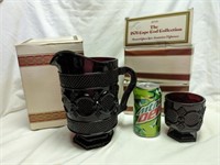 Avon Cape Cod Pitcher w/ 4 Footed Glasses