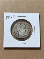 1913-D Silver Barber Quarter