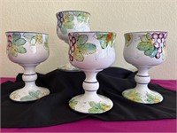 Girasole Made in Italy Ceramic Goblets 6” Tall