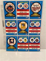 9 X 1987 Fleer Baseball Stickers