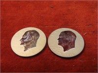 (2)Eisenhower Ike $1 dollar US coins.