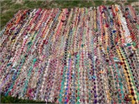 Large handmade area rag rug 100% cotton