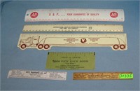 Group of 6 advertising rulers