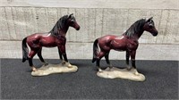 2 Horse Figurines 4" Long X 4.5" High