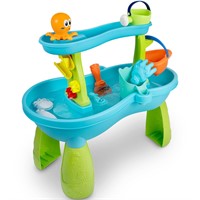 Laoyebaohao Kids Water Table for Toddlers 2-Tier W