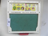 Vintage 1972 Fisher Price School Desk & Cards Toy