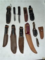 Lot of (12) Old Hunting Knives – Mostly Home-mad