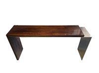 Metal & Stained Wood Entry Table or Desk