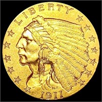 1911 $2.50 Gold Quarter Eagle UNCIRCULATED