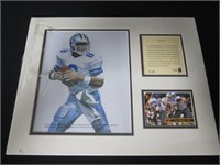 Troy Aikman matted photo / card COA