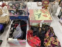 Assortment of Scarves & Decoraative Boxes