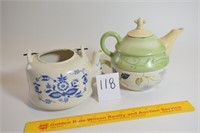 Lot of 2 Teapots, 1 with lid had chip on inside