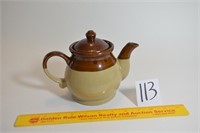 Stoneware Teapot Brown Two Tone Made in Taiwan