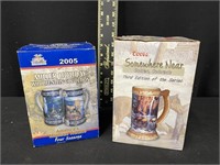 Pair of Coors and Miller Beer Steins
