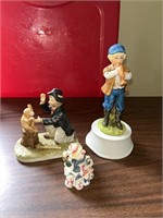 Vintage Ceramic Figurines & Music Box