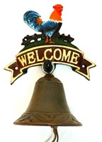 Cast iron Welcome bell w/ rooster