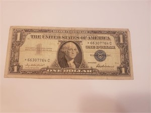USA $1Silver Certificate Blue Seal 1957* Star note