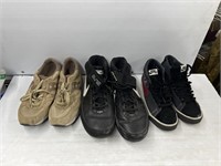 3 pairs of shoes all black are men’s 13 tan pair