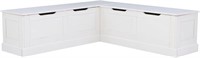 Linon White Backless Nook Harris Pine Storage