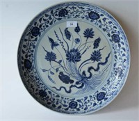 Chinese Blue and White 'Lotus' charger,