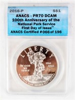 Coin 2016-P  National Parks Service  ANACS PR70