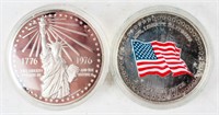 Coin 2 Silver Medallions In Orginal Boxes