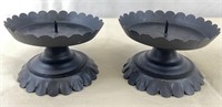 Pair of Metal Spike Candle Holders