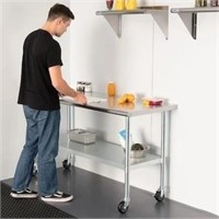 HARDURA Stainless Steel Table with Wheels 24 x 60