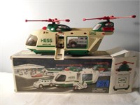 2001 Hess Helicopter With Motorcycle & Cruiser