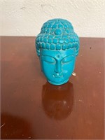 BUDDHA HEAD TURQUOISE COLOR 3 1/2" TALL SOLID