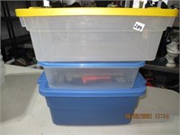 3 Plastic Containers largest 10' x14' x 6'