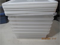 6 Plastic Containers  13" x 14" x 8"